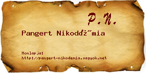Pangert Nikodémia névjegykártya